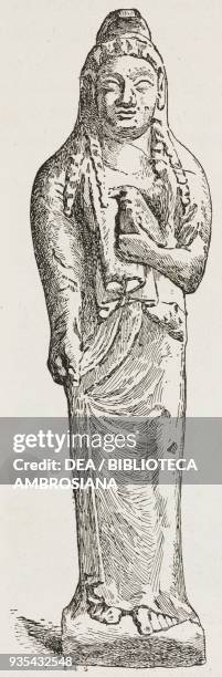 Astarte, Phoenician goddess, terracotta statue, illustration from Histoire des grecs, volume 1, Formation du peuple grec by Victor Duruy .