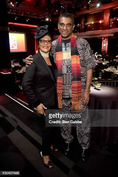 Felicia Mabuza-Suttle and incoming Amnesty International Secretary-General Kumi Naidoo attend the Shared Interest 2018 Annual Spring Benefit at the...