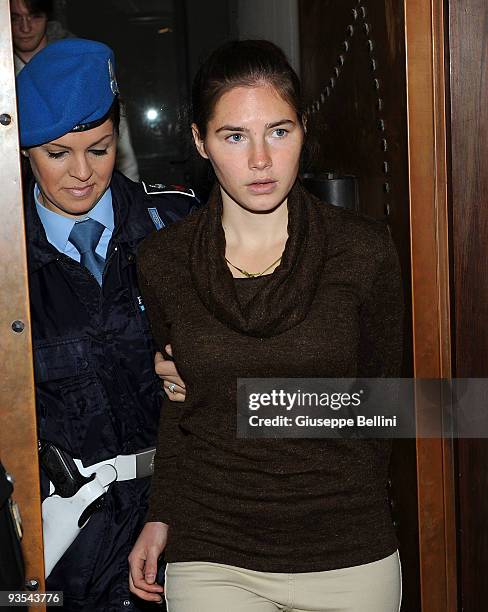 Amanda Knox attends the Meredith Kercher Trial for the closing arguments at the courthouse on December 2, 2009 in Perugia, Italy. Amanda Knox and her...