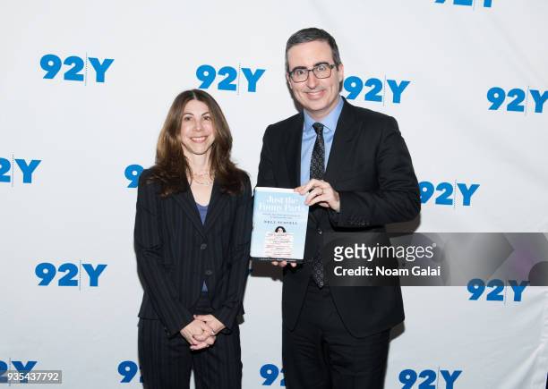 Nell Scovell and John Oliver visit 92nd Street Y on March 20, 2018 in New York City.