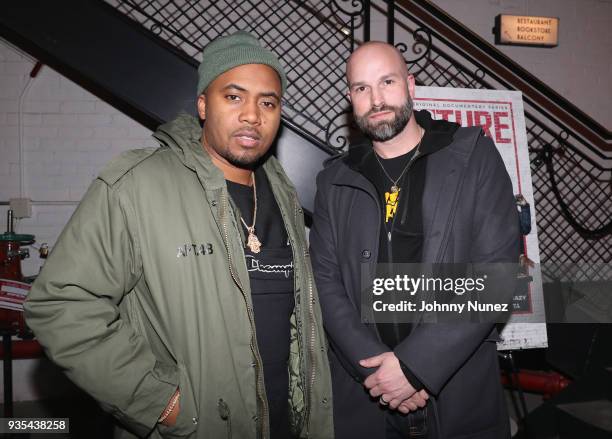 Nas and Director Ben Selkow attend the"Rapture" Netflix Original Documentary Series, Special Screening at The Metrograph, New York at Metrograph on...