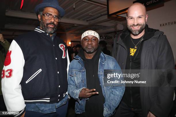 Director Sacha Jenkins, Havoc and Director Ben Selkow attend the"Rapture" Netflix Original Documentary Series, Special Screening at The Metrograph,...