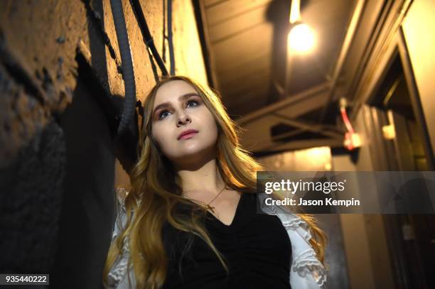 Singer Marta Olejarz is seen backstage at 12th & Porter on March 20, 2018 in Nashville, Tennessee.