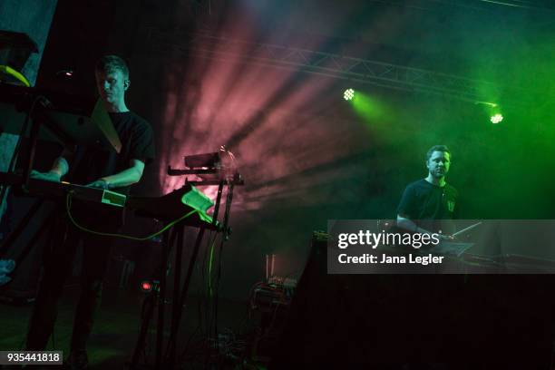 Electronic musician George FitzGerald performs live on stage during a concert at Schwuz on March 20, 2018 in Berlin, Germany.