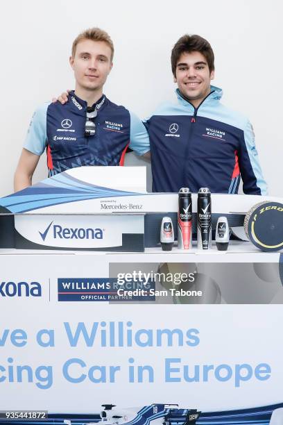 Sergey Sirotka and Lance Stroll attends the Williams F1 team meet and greet on March 21, 2018 in Melbourne, Australia.