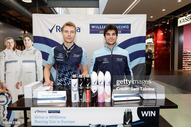 Sergey Sirotka and Lance Stroll attends the Williams F1 team meet and greet on March 21, 2018 in Melbourne, Australia.