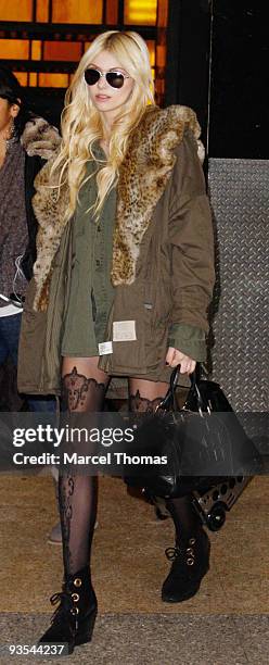 Taylor Momsen is seen on the Streets of Manhattan on November 30, 2009 in New York City.