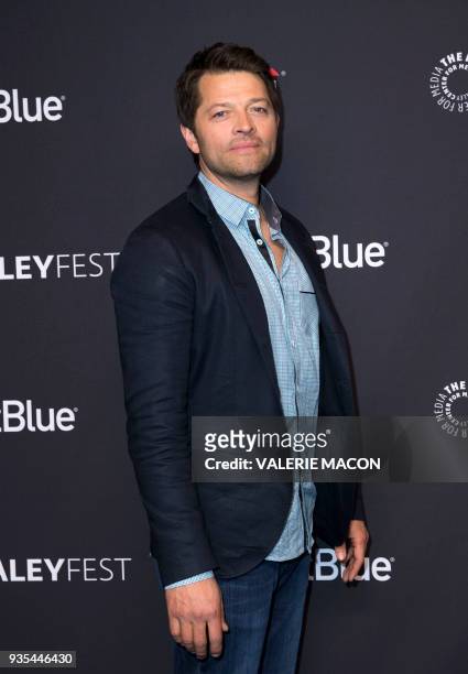 Actor Misha Collins attends The 2018 PaleyFest screening of CW's Supernatural at the Dolby Theater on March 20 in Hollywood, California. / AFP PHOTO...