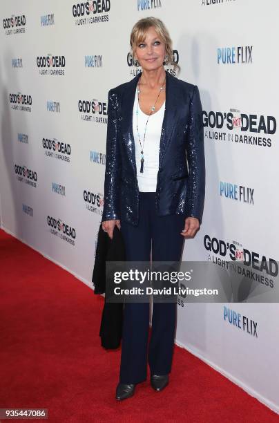 Actress Bo Derek attends the "God's Not Dead: A Light in Darkness" premiere at American Cinematheque's Egyptian Theatre on March 20, 2018 in...