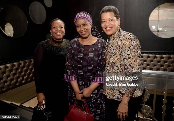 Phumzile Mlambo-Ngcuka and Yvonne O'Neil attend the Shared Interest 2018 Annual Spring Benefit at the Edison Ballroom on March 20, 2018 in New York...