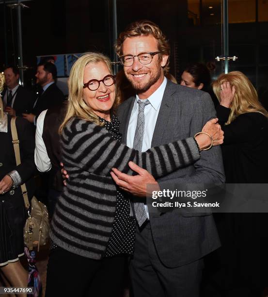 Gillian Armstrong and Simon Baker pose during the Opening Night of the Australian International Screen Forum at Lincoln Center on March 20, 2018 in...