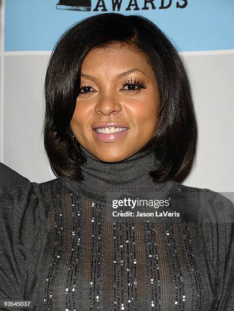 Actress Taraji P. Henson attends the Film Independent Spirit Award nominations press conference at Sofitel Hotel on December 1, 2009 in Los Angeles,...
