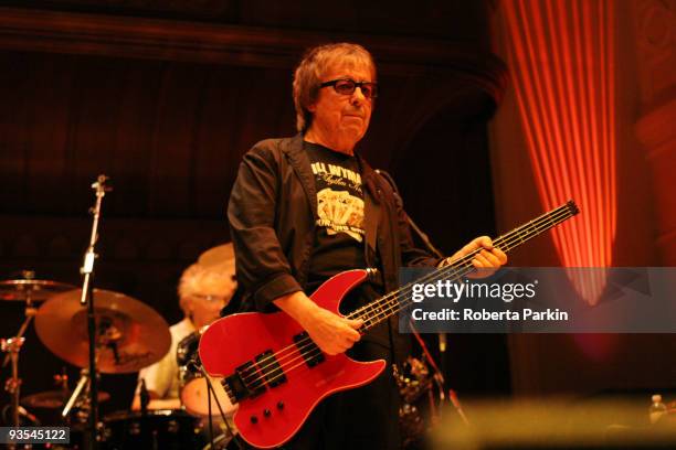Bill Wyman performs on stage with his band Bill Wyman's Rhythm Kings at Cadogan Hall on December 1, 2009 in London, England.