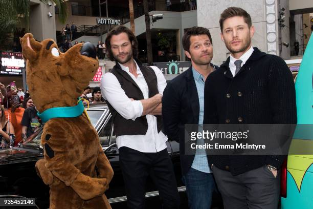 Actors Jared Padalecki, Misha Collins and Jensen Ackles attend the Paley Center for Media's 35th Annual PaleyFest Los Angeles "Supernatural" at Dolby...