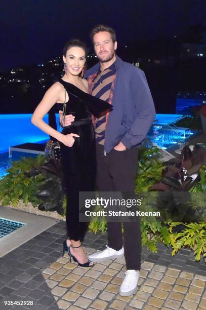 Elizabeth Chambers and Armie Hammer attend The Hollywood Reporter and Jimmy Choo Power Stylists Dinner on March 20, 2018 in Los Angeles, California.