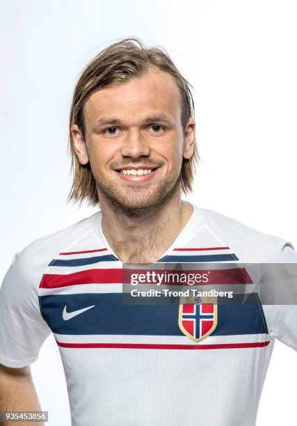 Iver Fossum of Norway during the Men's National Team NFF Photocall on March 20, 2018 in Oslo, Norway.