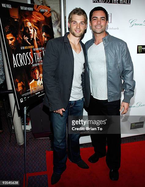 Actors Mike Vogel and Danny Pino attend "Across The Hall" Los Angeles Premiere at Laemmle's Music Hall 3 on December 1, 2009 in Beverly Hills,...