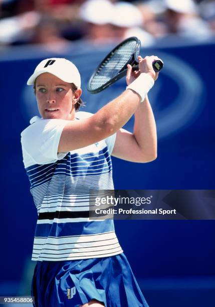 Lisa Raymond of the USA in action during the Australian Open Tennis Championships at Melbourne Park in Melbourne, Australia circa January 2000.