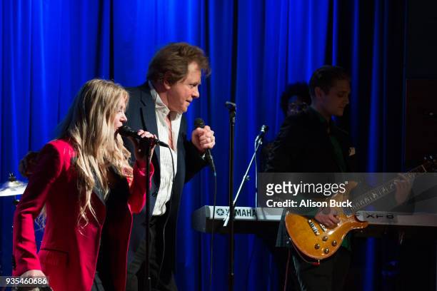 Musicians Jesse Money, Eddie Money and Dez Money perform onstage during An Evening With Eddie Money at The GRAMMY Museum on March 20, 2018 in Los...