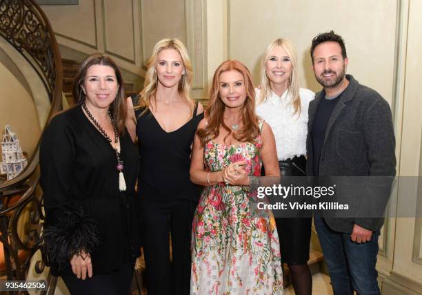 Stellene Volandes, Kelly Gores, Roma Downey, Irena Medavoy and John Russo attend "Box of Butterflies" Book Party on March 20, 2018 in Beverly Hills,...