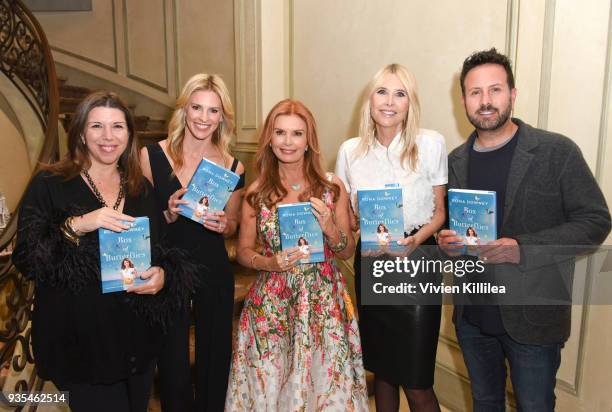 Stellene Volandes, Kelly Gores, Roma Downey, Irena Medavoy and John Russo attend "Box of Butterflies" Book Party on March 20, 2018 in Beverly Hills,...