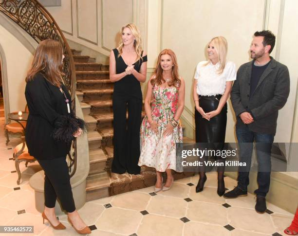 Stellene Volandes, Kelly Gores, Roma Downey, Irena Medavoy and John Russo attend "Box of Butterflies" Book Party on March 20, 2018 in Beverly Hills,...