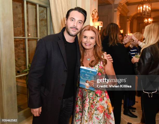 Jack Huston and Roma Downey attend the "Box of Butterflies" Book Party on March 20, 2018 in Beverly Hills, California.