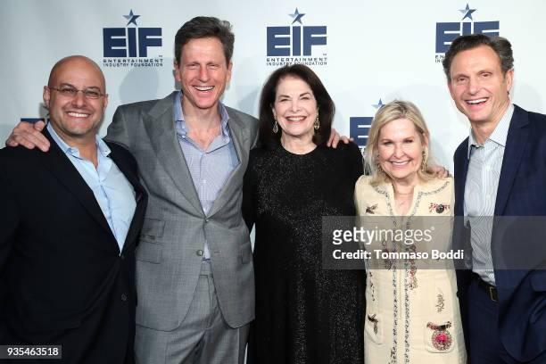 Chris Silbermann, John Goldwyn, Sherry Lansing, EIF CEO Nicole Sexton and Tony Goldwyn attend the Entertainment Industry Foundation 75th Anniversary...