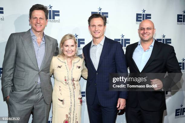 John Goldwyn, EIF CEO Nicole Sexton, Tony Goldwyn and Chris Silbermann and attend the Entertainment Industry Foundation 75th Anniversary Party hosted...