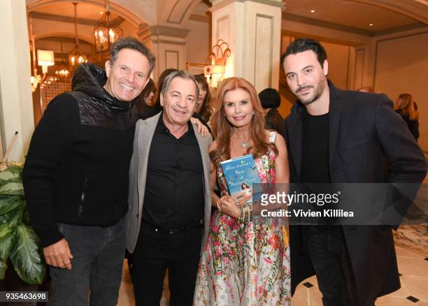 Mark Burnett, Alec Gores, Roma Downey and Jack Huston attend the "Box of Butterflies" Book Party on March 20, 2018 in Beverly Hills, California.