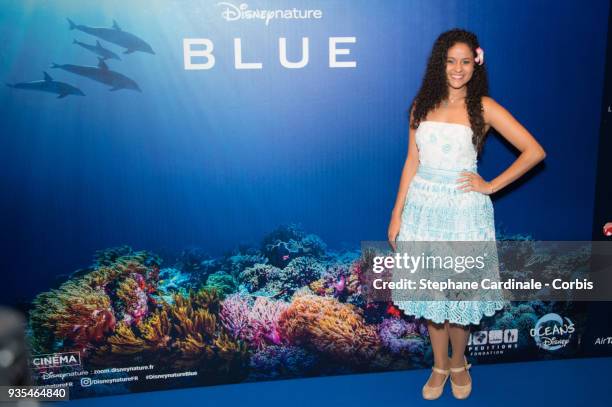 Cerise Calixte attends 'Blue' Paris Premiere at Mk2 Bibliotheque on March 20, 2018 in Paris, France.