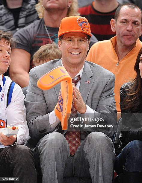 Will Ferrell on location for "The Other Guys" at the Boston Celtics game against the New York Knicks at Madison Square Garden on November 22, 2009 in...