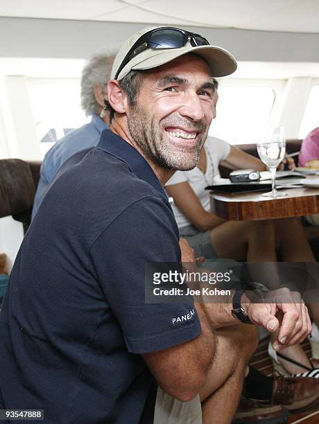 Explorer Mike Horn attends the Mike Horn and Panerai Stops in New York For His Pangea Expedition at Dennis Conor's North Cave on September 4, 2008 in...