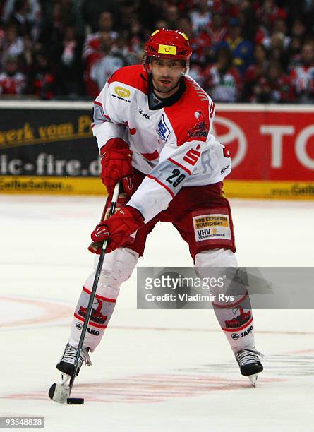 Tore Vikingstad of Scorpions in action during the Deutsche Eishockey Liga game between Koelner Haie and Hannover Scorpions at Lanxess Arena on...