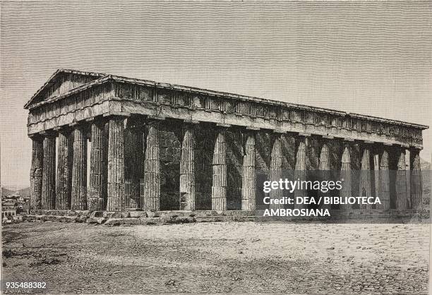 Hephaisteion or temple of Hephaestus, Athens, Greece, illustration from Histoire des grecs, volume 1, Formation du peuple grec by Victor Duruy .