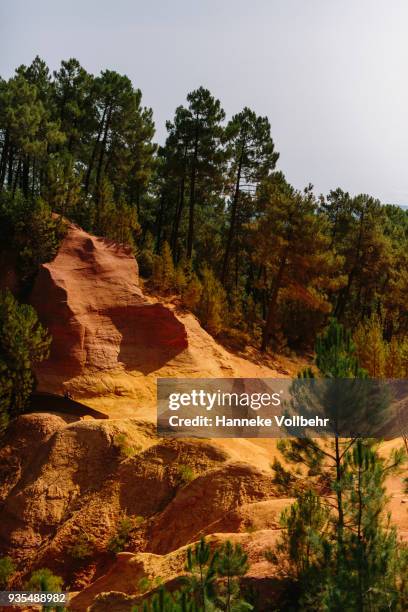 roussillon ochre deposit in luberon, france - hanneke vollbehr bildbanksfoton och bilder