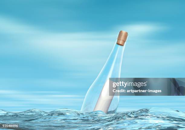 message in a bottle - bottle post - message in a bottle stock pictures, royalty-free photos & images