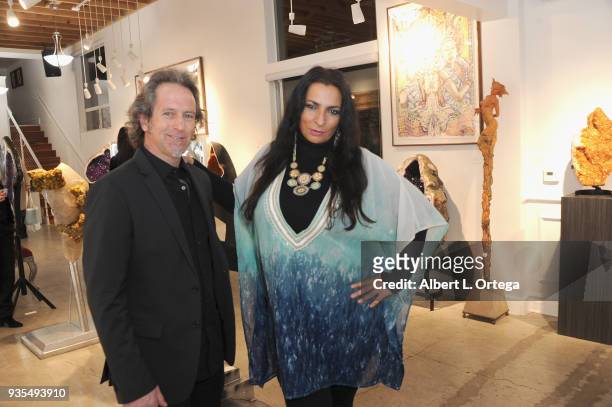 Director of Marketing David Aiello and actress Alice Amter attend The Launch Of The Institute For Transformational Thinking held at Mystic Journey...