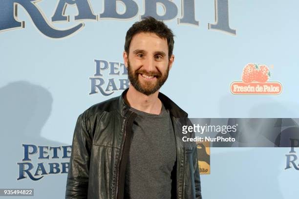 Actor Dani Rovira attend the 'Peter Rabbit' premiere at Capitol cinema on March 20, 2018 in Madrid, Spain