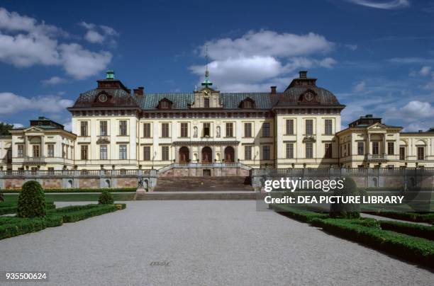 Drottningholm Royal Palace , by Nicodemus Tessin the Elder , overlooking Lake Malaren near Stockholm, Sweden.