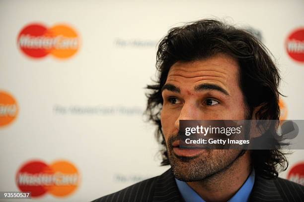 Victor Matfield, Captain of the Barbarians speaks to the media during the Barbarians Team Announcement at the MasterCard offices on December 2, 2009...