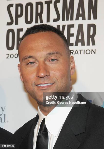 Derek Jeter, 2009 Sports Illustrated Sportsman of the Year, attends the 2009 Sports Illustrated Sportsman of the Year Celebration at The IAC Building...