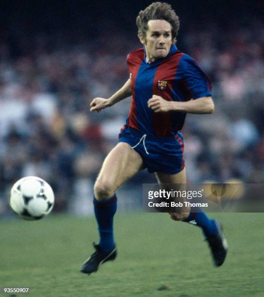 Allan Simonsen of Barcelona in action during the European Cup Winners Cup Final against Standard Liege held at the Nou Camp Stadium, Barcelona on...