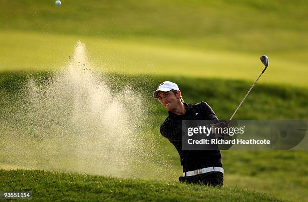 Jamie Elson of England in action during the fifth round of the European Tour Qualifying School Final Stage at the PGA Golf de Catalunya golf resort...