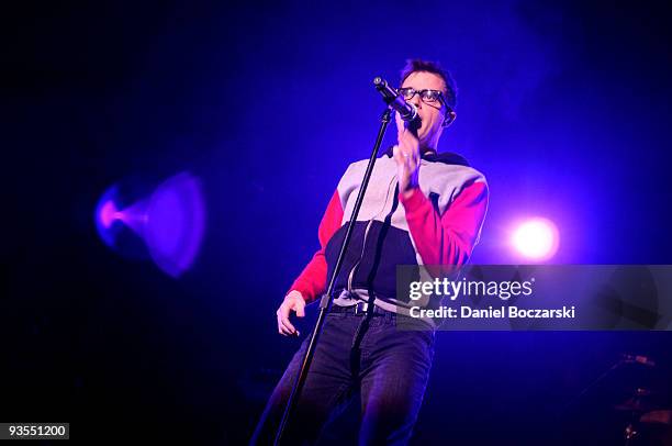 Rivers Cuomo of Weezer performs at the Aragon Ballroom on December 1, 2009 in Chicago, Illinois.