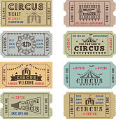 Design template of circus tickets