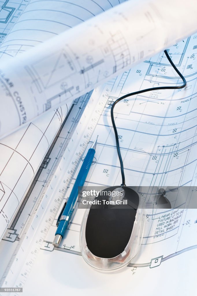 Computer Mouse Plan View Computer Mouse On Architecture Plans High-Res Stock Photo - Getty Images