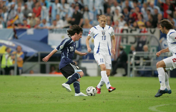 June 2006 Gelsenkirchen, FIFA World Cup - Argentina v Serbia and Montenegro _ Lionel Messi of Argentina in action -.