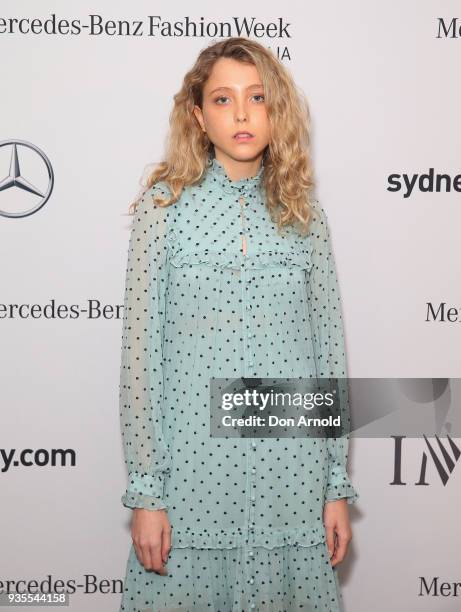 Frannie Cowad attends the MBFWA Resort 19 Red Carpet Launch on March 21, 2018 in Sydney, Australia.