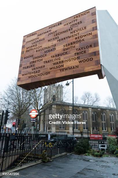 The Stairway to Heaven memorial is seen next to Bethanal Green Tube station entrance in London, England, on March 3rd, 2018 marking the 75th...